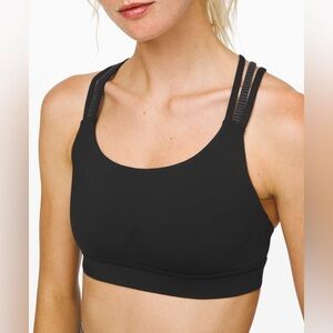 Lululemon Women’s Energy Bra Strappy Black Sports Bra Size 8